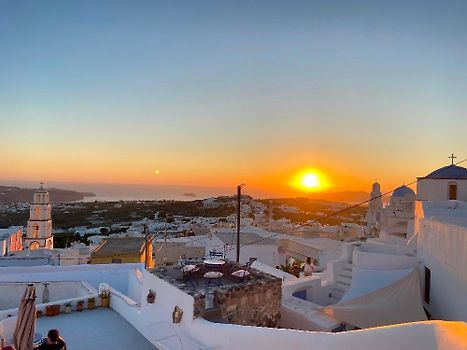 View of the sunset from the terrace